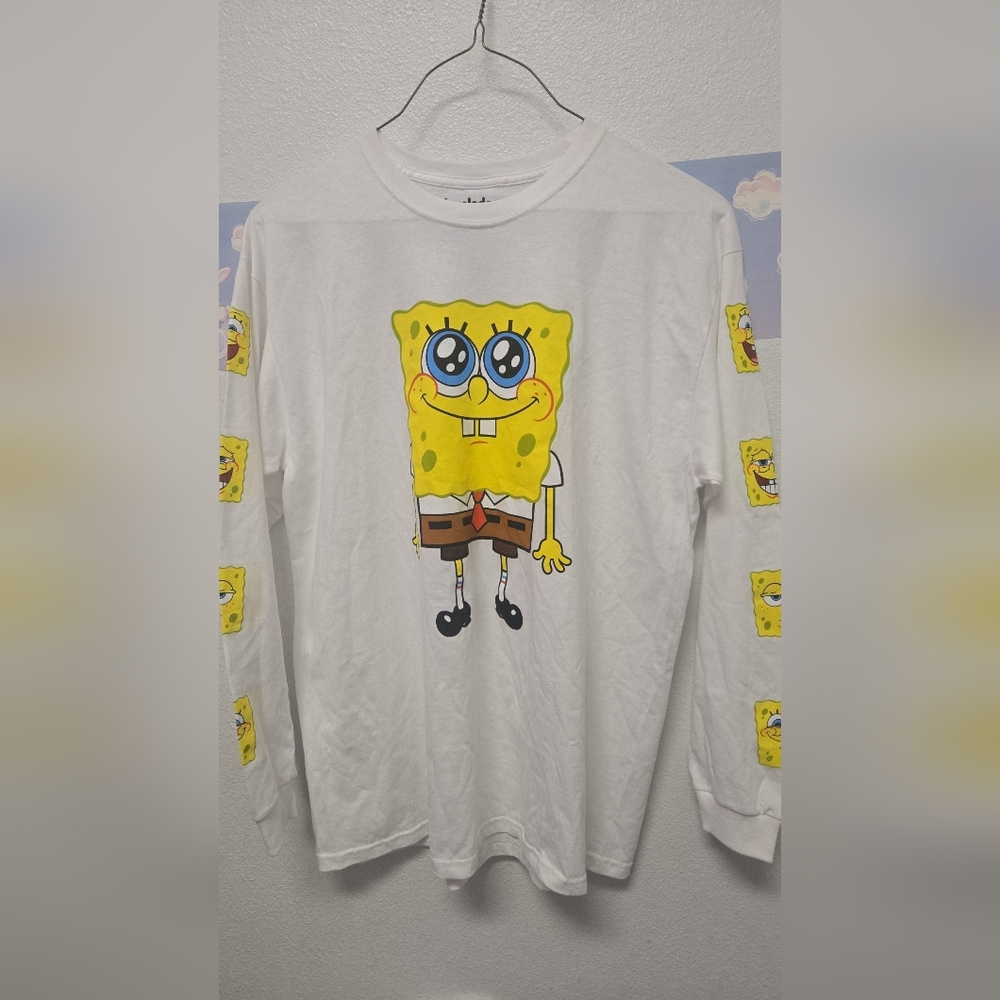 Nickelodeon SpongeBob Adult White Long Sleeve Tee XL - Picture 5 of 5